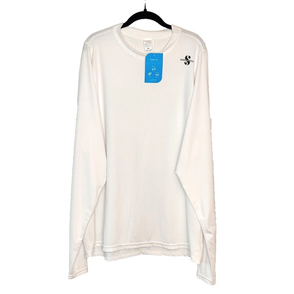Scubapro Mens Loose Fit Rash Guard XXL Channel Flow Long Sleeve White Swim NWT